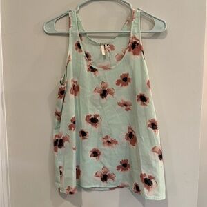 Frenchi Mint Floral Tank Top